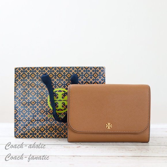 NWT Tory Burch Emerson Chain Wallet Leather Crossbody in Moose - Picture 14 of 14